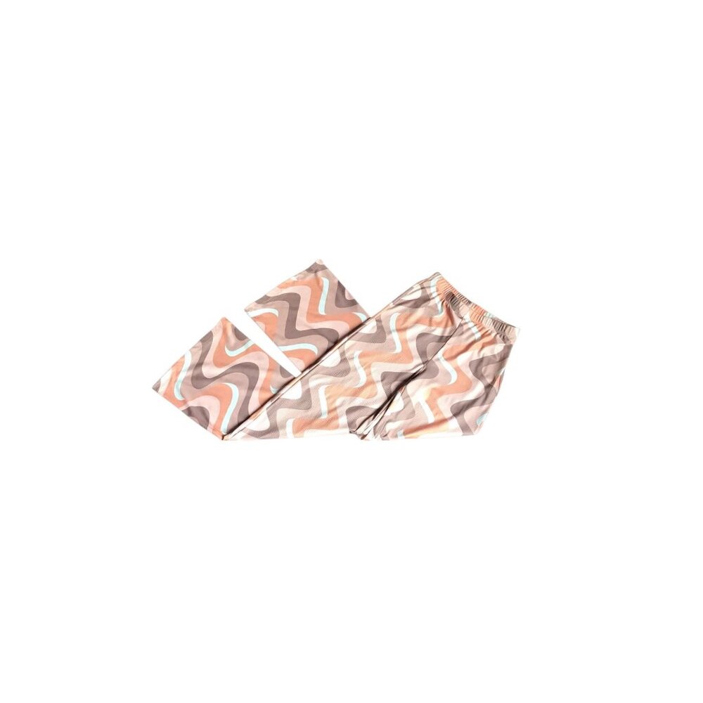 Princess Polly Pink, Brown, White and Orange Flare Pants